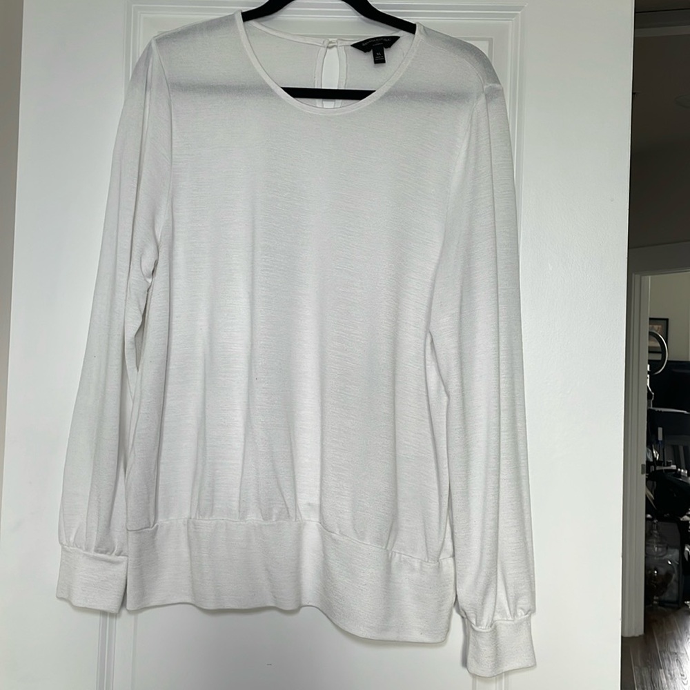 Banana Republic ivory pull over knit blouse size XL GUC